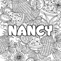 Coloración del nombre NANCY - decorado mandala de frutas