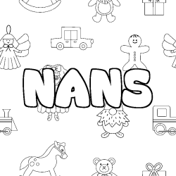 Coloración del nombre NANS - decorado juguetes