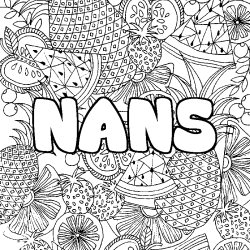 Coloración del nombre NANS - decorado mandala de frutas