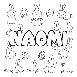 Coloración del nombre NAOMI - decorado Pascua