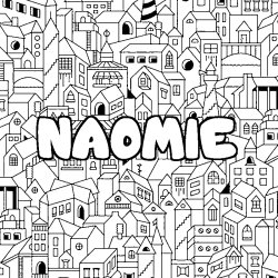 Coloración del nombre NAOMIE - decorado ciudad