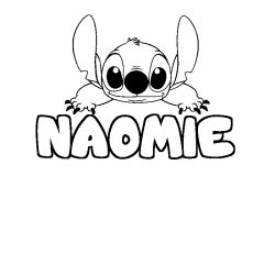 Coloración del nombre NAOMIE - decorado Stitch