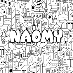 Coloración del nombre NAOMY - decorado ciudad