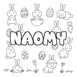 Coloración del nombre NAOMY - decorado Pascua