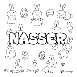 Coloración del nombre NASSER - decorado Pascua