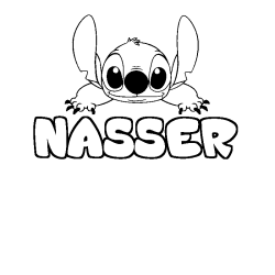 Coloración del nombre NASSER - decorado Stitch