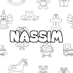 Coloración del nombre NASSIM - decorado juguetes