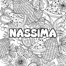 Dibujo para colorear NASSIMA - decorado mandala de frutas