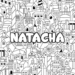 Dibujo para colorear NATACHA - decorado ciudad