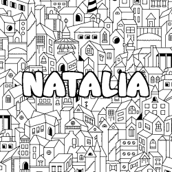 Dibujo para colorear NATALIA - decorado ciudad