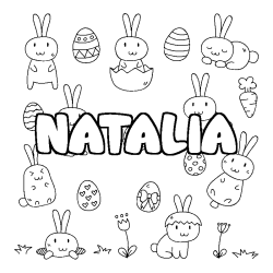 Dibujo para colorear NATALIA - decorado Pascua