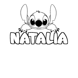 Dibujo para colorear NATALIA - decorado Stitch