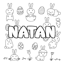 Coloración del nombre NATAN - decorado Pascua