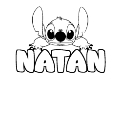 Coloración del nombre NATAN - decorado Stitch