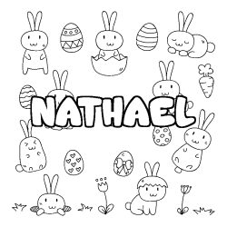 Coloración del nombre NATHAEL - decorado Pascua