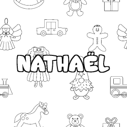 Coloración del nombre NATHAËL - decorado juguetes