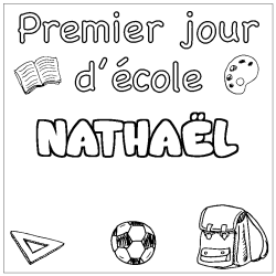 Coloración del nombre NATHAËL - decorado primer día de escuela