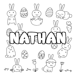 Coloración del nombre NATHAN - decorado Pascua