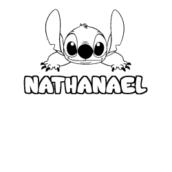 Coloración del nombre NATHANAEL - decorado Stitch