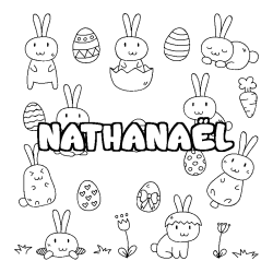 Coloración del nombre NATHANAËL - decorado Pascua