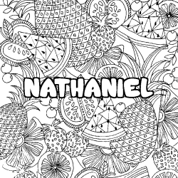 Coloración del nombre NATHANIEL - decorado mandala de frutas