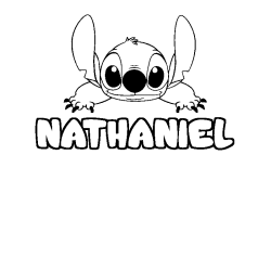 Coloración del nombre NATHANIEL - decorado Stitch