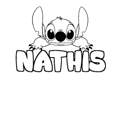 Coloración del nombre NATHIS - decorado Stitch