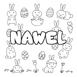 Coloración del nombre NAWEL - decorado Pascua