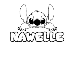 Coloración del nombre NAWELLE - decorado Stitch