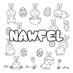 Coloración del nombre NAWFEL - decorado Pascua