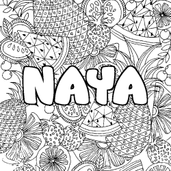 Dibujo para colorear NAYA - decorado mandala de frutas