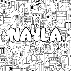 Dibujo para colorear NAYLA - decorado ciudad