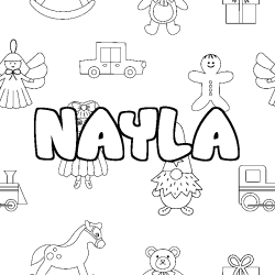 Dibujo para colorear NAYLA - decorado juguetes