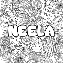 Dibujo para colorear NEELA - decorado mandala de frutas