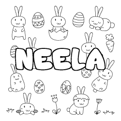 Coloración del nombre NEELA - decorado Pascua