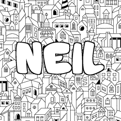 Coloración del nombre NEIL - decorado ciudad