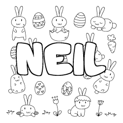 Coloración del nombre NEIL - decorado Pascua