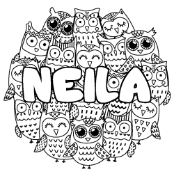 Dibujo para colorear NEILA - decorado b&uacute;hos