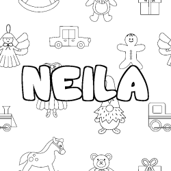 Dibujo para colorear NEILA - decorado juguetes