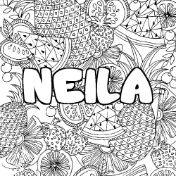 Coloración del nombre NEILA - decorado mandala de frutas