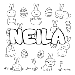 Coloración del nombre NEILA - decorado Pascua