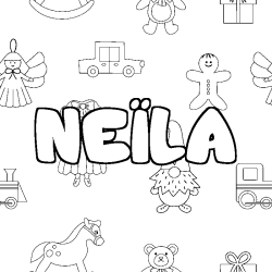 Dibujo para colorear NE&Iuml;LA - decorado juguetes