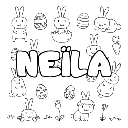 Coloración del nombre NEÏLA - decorado Pascua