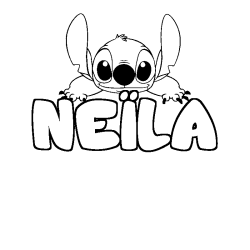 Dibujo para colorear NE&Iuml;LA - decorado Stitch