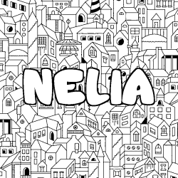 Dibujo para colorear NELIA - decorado ciudad