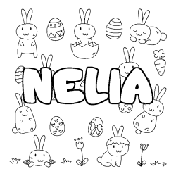 Dibujo para colorear NELIA - decorado Pascua