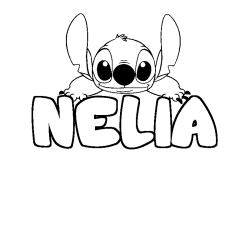 Dibujo para colorear NELIA - decorado Stitch