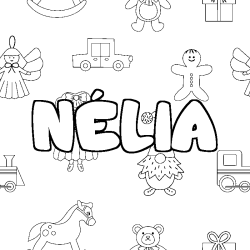 Dibujo para colorear N&Eacute;LIA - decorado juguetes