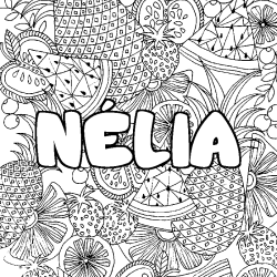 Dibujo para colorear N&Eacute;LIA - decorado mandala de frutas