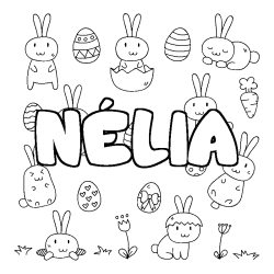 Coloración del nombre NÉLIA - decorado Pascua